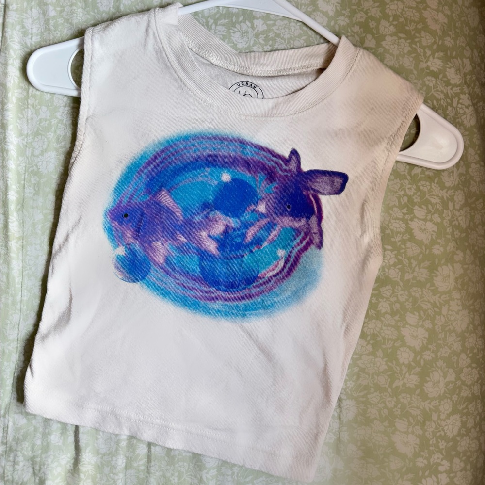 Urban Outfitters Kids Tank Top with Purple Fish Design